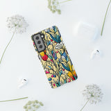 Blue and Yellow Floral Tulips Phone Cases! New!!! Over 40 Phone Sizes To Choose From! Free Shipping!!!