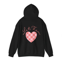 Let Them Plaid Pink Heart Back Designs Unisex Heavy Blend Hooded Sweatshirt! Free Shipping!!!