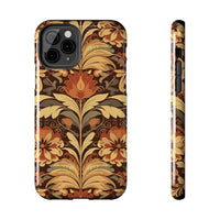 Creamy Brown Floral Fall Vibes Tough Phone Cases!