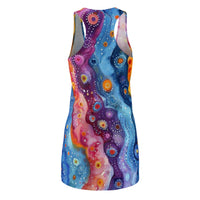 Boho Watercolor Waves Women's Racerback Dress! Free Shipping! Sun Dress, Sleep Shirt, Swim Cover Up!