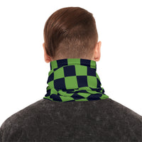 Black and Green Plaid Lightweight Neck Gaiter! 4 Sizes Available! Free Shipping! UPF +50! Great For All Outdoor Sports!