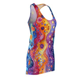 Boho Purple and Yellow Bubbly Women's Racerback Dress! Free Shipping! Sun Dress, Sleep Shirt, Swim Cover Up!