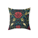 Stained Glass Roses and Vines Autumn Square Pillow! Halloween! Fall Vibes!