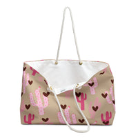 Valentines Day Blush Pink Chocolate Hearts Cactus Heart Assortment XoXo Vacation Travel Weekender Bag! Free Shipping!!!