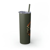 Boot Scootin Spooky Retro Ghost Printed Skinny Tumbler with Straw, 20oz! Multiple Colors! Halloween!