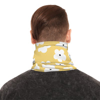 Pastel Yellow Floral Lightweight Neck Gaiter! 4 Sizes Available! Free Shipping! UPF +50! Great For All Outdoor Sports!