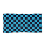 Turquoise and Black Plaid 100 Percent Cotton Backing Beach Towel! Free Shipping!!! Gift to a Friend! Travel in Style!