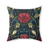 Stained Glass Roses and Vines Autumn Square Pillow! Halloween! Fall Vibes!