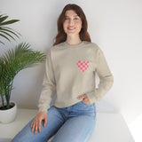 Valentines Day Pink Plaid Heart Basics Pocket Design Edition Unisex Sweatshirt! Retro! Free Shipping!!!