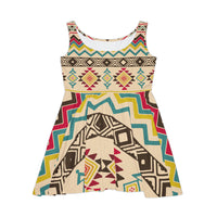 Brown Aztec Printed Women's Fit n Flare Dress! Free Shipping!!! New!!! Sun Dress! Beach Cover Up! Night Gown! So Versatile!