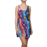 Boho Watercolor Waves Women's Racerback Dress! Free Shipping! Sun Dress, Sleep Shirt, Swim Cover Up!