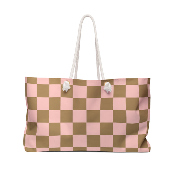 Valentines Day Plaid Latte Blush Pink Weekender Bag! Free Shipping!!!