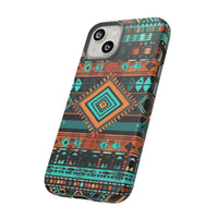 Turquoise Aztec Tough Cases! Cellphone Cases! Multiple Sizes Available! Apple iPhone, Samsung Galaxy, and Google Pixel devices!