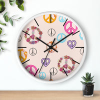 Retro Pastel Peace Signs Print Wall Clock! Perfect For Gifting! Free Shipping!!! 3 Colors Available!