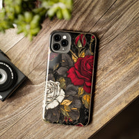 White and Red Roses Gothic Inspired Halloween Tough Phone Cases! Fall Vibes!