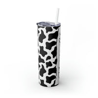 Nurse Life Cow Printed Skinny Tumbler with Straw, 20oz! Multiple Colors! Medical Vibes!