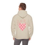 Let Them Plaid Pink Heart Back Designs Unisex Heavy Blend Hooded Sweatshirt! Free Shipping!!!