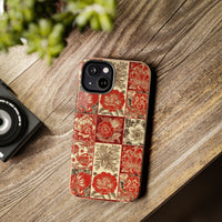 Royal Red Floral Fall Vibes Tough Phone Cases!