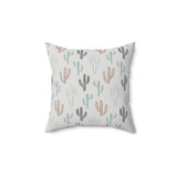 Western/Boho Grey Botanical Cactus Square Pillow!