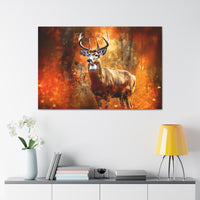 Western Mountain Deer Scenery in Oranges and Browns Canvas Gallery Wraps!