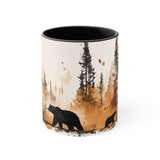 Acid Wash Black Bears Orange Fall Accent Coffee Mug, 11oz! Multiple Colors Available! Fall Vibes!