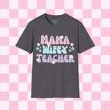 Mama Wifey Teacher Unisex Graphic Tees! All New Heather Colors!!! Free Shipping!!! Back To School!