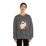 Boo Haw Retro Ghost Unisex Heavy Blend Crewneck Sweatshirt! Halloween! Fall Vibes!