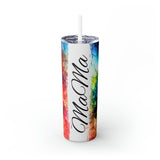 Mama Rainbow Alcohol Ink Printed Skinny Tumbler with Straw, 20oz! Mothers Day!