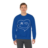 Valentines Day Heart Smiley Star Eye Unisex Sweatshirt! Retro! Plus Sizes Available!