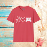 Peace, Love, All Terrain Adventure Unisex Graphic Tees! Summer Vibes! All New Heather Colors!!! Free Shipping!!!