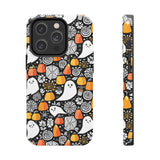 Spider Webs and Candy Corn Little Ghost Halloween Tough Phone Cases! Fall Vibes!