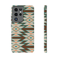 Teal and Brown Aztec Tough Cases! Cellphone Cases! Multiple Sizes Available! Apple iPhone, Samsung Galaxy, and Google Pixel devices!