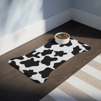 Black and White Cow Print Pet Feeding Mats! Dog and Cat Shapes! Foxy Pets! Free Shipping!!!