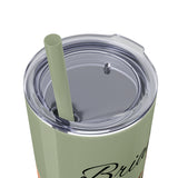 Custom Name Personalized Botanical Garden Tumblers Skinny Tumbler with Straw, 20oz! Multiple Colors Available!