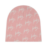 Coastal Pink Baby Beanie in Cursive! Free Shipping! Great for Gifting!