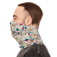 Floral Blue Vines Print Lightweight Neck Gaiter! 4 Sizes Available! Free Shipping! UPF +50! Great For All Outdoor Sports!