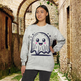 Happy Ghost Unisex Color Blast Crewneck Sweatshirt! All New Comfort Colors!!! Halloween! Free Shipping!