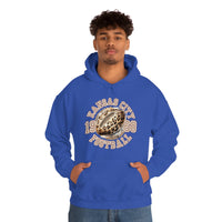 Kansas City Football Leopard Print Football Unisex Heavy Blend Hooded Sweatshirt! Football Season!