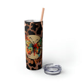 Your So Golden Butterfly Cow Printed Skinny Tumbler with Straw, 20oz! Multiple Colors!