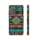 Turquoise Aztec Tough Cases! Cellphone Cases! Multiple Sizes Available! Apple iPhone, Samsung Galaxy, and Google Pixel devices!