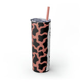 Nurse Life Cow Printed Skinny Tumbler with Straw, 20oz! Multiple Colors! Medical Vibes!