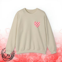 Valentines Day Pink Plaid Heart Basics Pocket Design Edition Unisex Sweatshirt! Retro! Free Shipping!!!