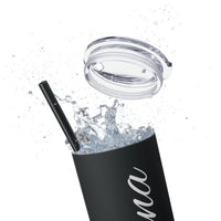 Custom Name Personalized Tumblers Skinny Tumbler with Straw, 20oz! Cursive Writing Option!