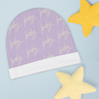 Lavender Baby Beanie in Cursive! Free Shipping! Great for Gifting!