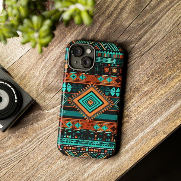 Turquoise Aztec Tough Cases! Cellphone Cases! Multiple Sizes Available! Apple iPhone, Samsung Galaxy, and Google Pixel devices!
