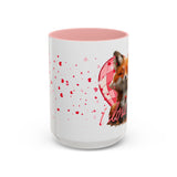 Disco Fox I Love You Valentines Day Accent Coffee Mug (11, 15oz)! Free Shipping! Microwave and Dishwasher Safe! BPA Free