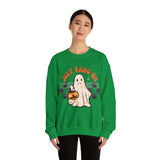 Just Fang On Retro Ghost Unisex Heavy Blend Crewneck Sweatshirt! Halloween! Fall Vibes!