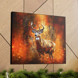 Western Mountain Deer Scenery in Oranges and Browns Canvas Gallery Wraps!