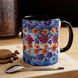 Boho Tropical Watercolor Florals Accent Coffee Mug, 11oz! Free Shipping! Great For Gifting! Lead and BPA Free!