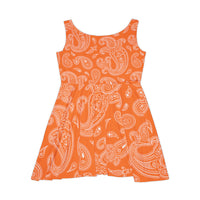 Western Orange and White Bandana Print Women's Fit n Flare Dress! Free Shipping!!! New!!! Sun Dress! Beach Cover Up! Night Gown! So Versatile!